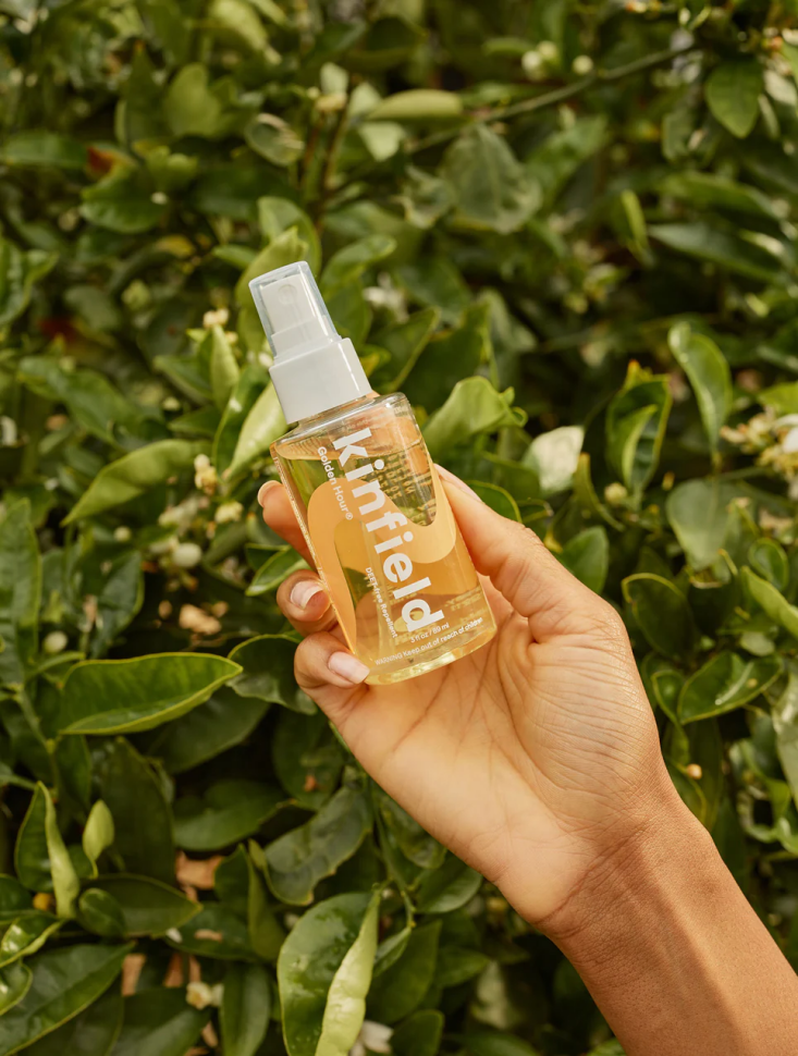 &#8220;As someone who is mercilessly bitten by mosquitos,&#8221; says Heidi, &#8220;I’m a fan of Kinfield&#8217;s Golden Hour Repellent  and keep it in the Airstream at all times. It’s Deet-free, works well, and has a nice hint of citronella plus vanilla scent.&#8221;