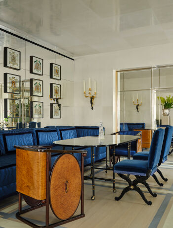 Faux Stone Painted Floor and “Parchment” Plaster Wall & Ceiling Finish