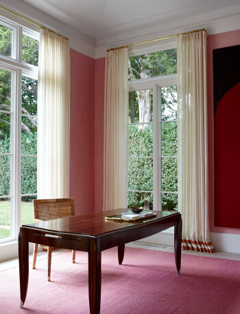 Pink Striated Tooled Marmorino Walls