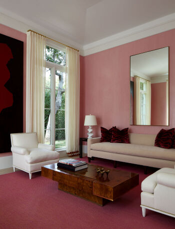 Pink Striated Tooled Marmorino Walls