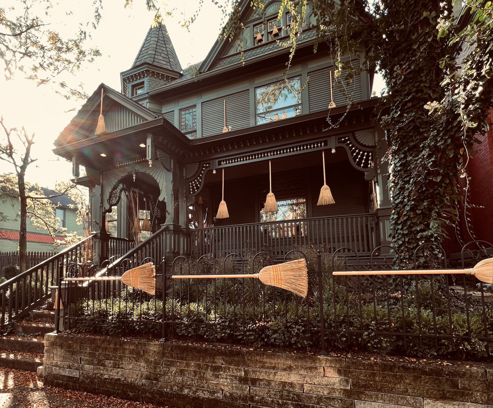 Easy DIY Halloween Decorations: Floating Brooms