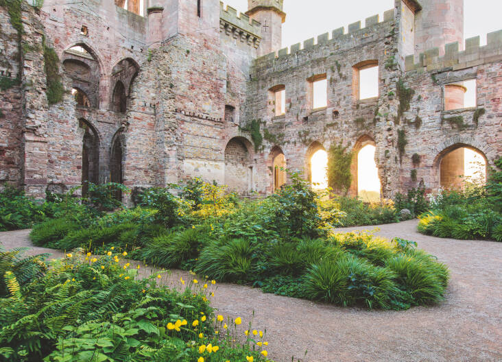 Dan Pearson was tasked with creating a garden amongst the ruins of Lowther Castle, which are part of a 130 acre estate in Penrith, Cumbria. Photograph by Claire Takacs, from The English Gardener’s Garden.