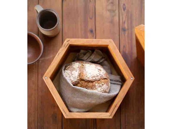 Hexagon Bread Box With Removable Lid