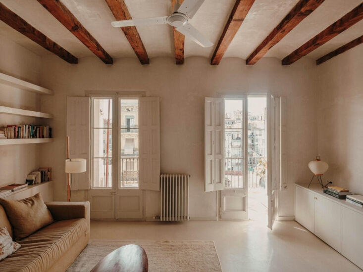 Photograph by Salva López, courtesy of Conti, Cert, from Let the Light In: A Barcelona Flat, Uncramped and Rejuvenated for a Young Couple.