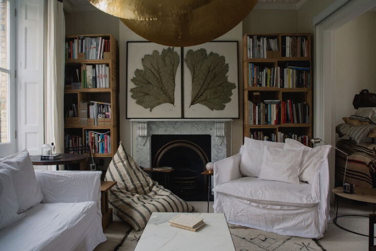 Tom’s Rorshach-esque gunnera prints on display in his former studio space. Photograph by Antony Crolla.
