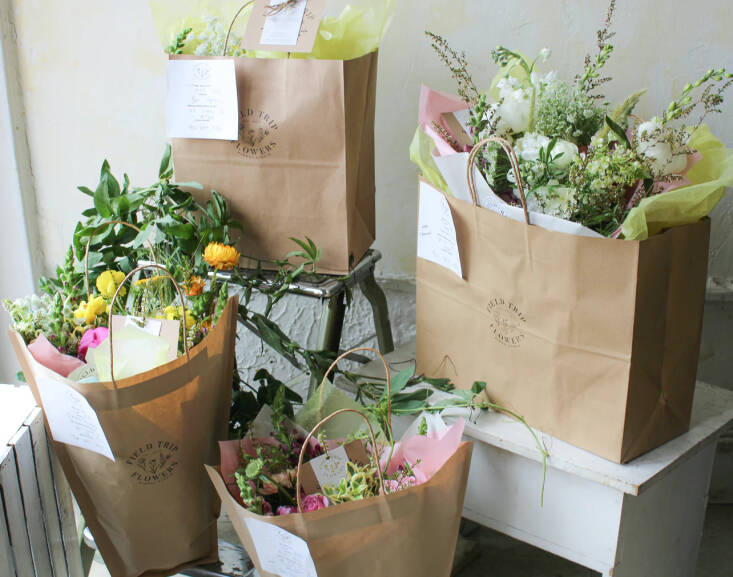 Hauser&#8217;s Field Trip Flowers arrangements, ready for local delivery. Photograph courtesy of Field Trip Flowers.