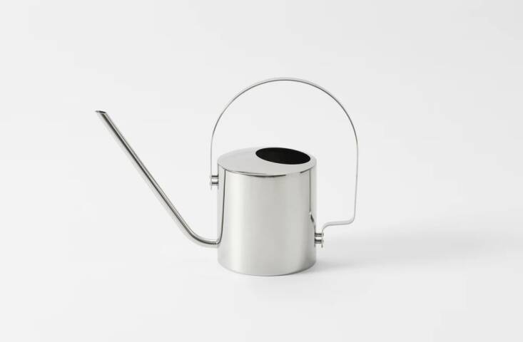 This sleek Steel Flower Watering Can was designed by Peter Holmblad in \1978 and relaunched in \20\20; \$\240 at March SF.