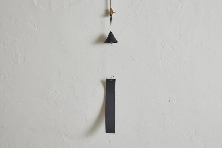 Made in Japan, the cast-iron Triangular Iron Wind Chime is \$30 at Nickey Kehoe.