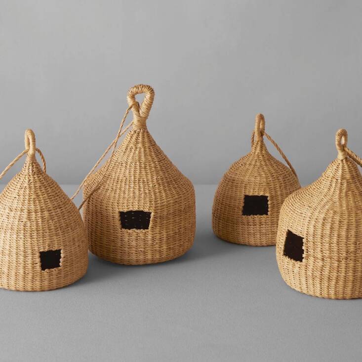 These lovely Bird Nesters are woven from Veta Vera grass in Ghana; \$95 at Toast.
