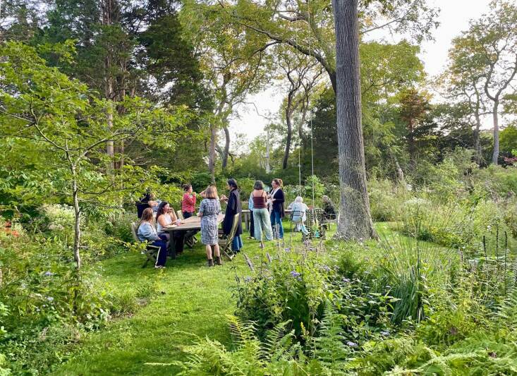 Perfect Earth Project founder Edwina von Gal often hosts gatherings and tours at Marshouse, her property on Eastern Long Island. Marshouse serves as both a laboratory for her to test out designs, plants, and ideas, as well as an example of Perfect Earth Project\2\17;s practices in action. Photograph by Charlotte DeFazio-McElrath.