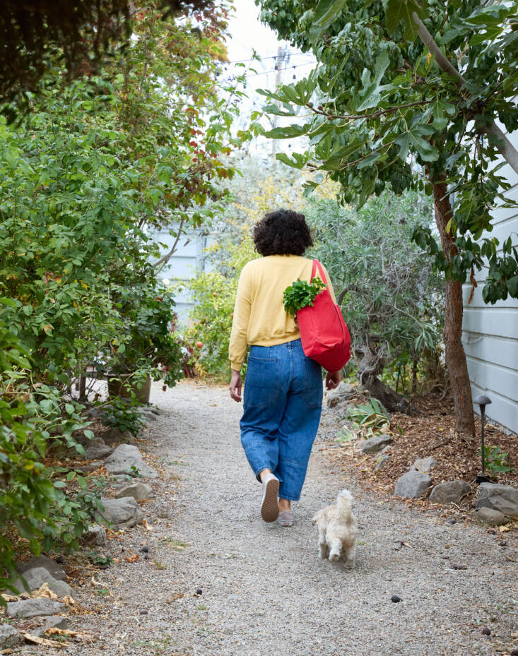 With her trusty sidekick, Fava Bean.