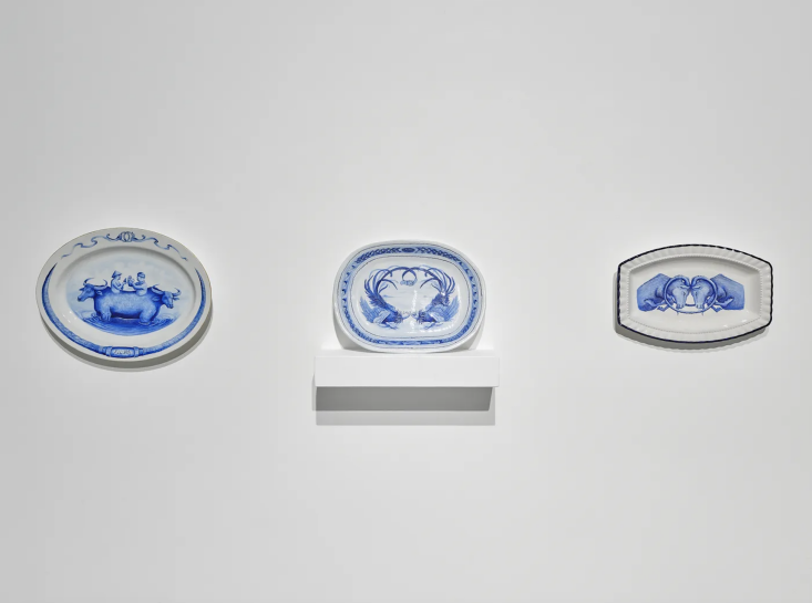 \2\20;Admired at the recent Outsider Art Show in NYC: the work of Gil Batle, a self-taught artist who honed his skills during \20 years spent in five of California\2\17;s toughest prisons. He now lives and creates on a remote island in the Philippines. His work recounts life in prison. Gil carves ostrich eggshells but I particularly love his painted plates and platters. They\2\17;re not fired or food-safe—for admiring only.\2\2\1; \2\1\1; Margot Guralnick; photograph by Catharine Clark Gallery