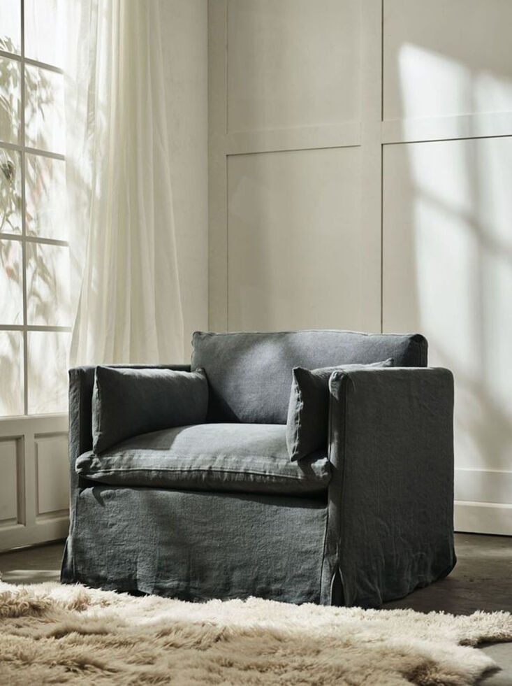 \2\20;We been long fielding requests for a \2\16;big, soft chair\2\17; from my daughter, and finally made our selection. It\2\17;s been a significant life upgrade. I had heard great things about Sixpenny sofas from a friend so we went with the Gabriel Chair in linen/feather down. It\2\17;s a superb reading chair, and if you strip it down of extra cushions, you can easily fit with a young child and read together. Really lovely.\2\2\1; \2\1\1; Alexa; photograph from Sixpenny