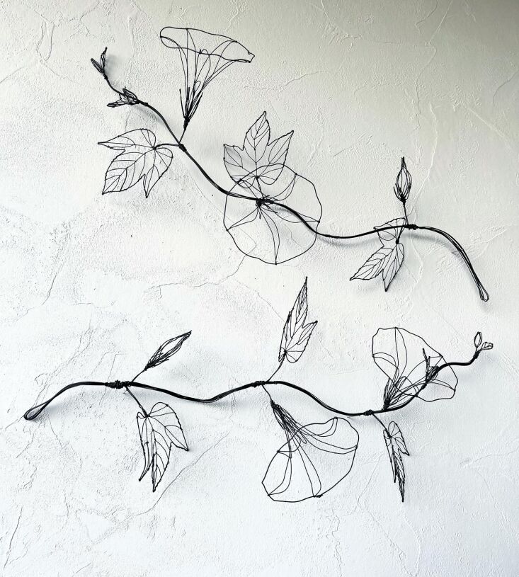  Above: \2\20;I\2\17;ve been enjoying the selection of work showcased on Instagram from Ss.art, a wire craft artist based in Osaka, Japan who specializes in intricate botanical wire art—such as this blooming morning glory.\2\2\1; \2\1\1; Kier Holmes; photograph from @ss.art___wirecraft