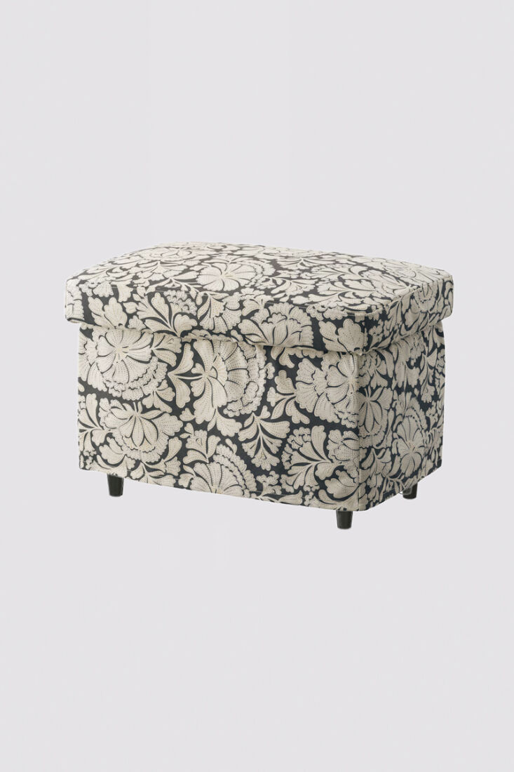 \2\20;As part of my quest to make my sofa as comfy as possible, I\2\17;ve been in pursuit of a new ottoman. I had four criteria: Must be small boned for a small space. No leather. Under \$\250. And, ideally, with some hidden storage. Happy to report Ikea\2\17;s Strandmon fit the bill: \$\150 and it fits two sets of feet. But what makes it is this pretty slipcover—I love the pattern.\2\2\1; \2\1\1; Annie Quigley; photograph from Ikea