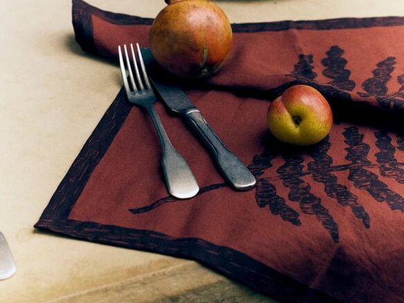 Fern Print Cotton Linen Napkin from Toast